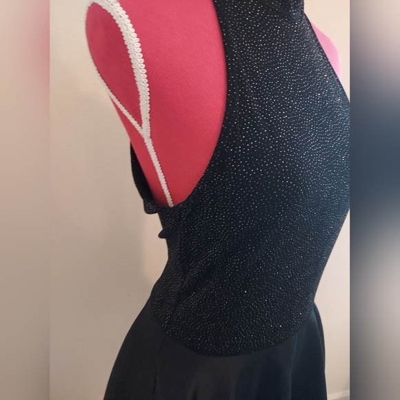 Vintage Roberta High Mock Neck Backless Sparkle Tulle Skirt Dress, Size 9/10 - Picture 6 of 11